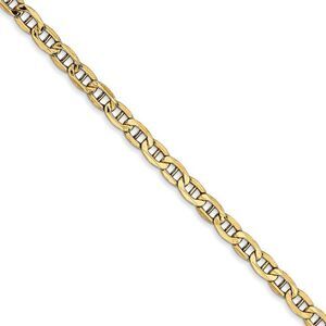 3.2mm 14K Yellow Gold Hollow Anchor Chain Necklace, 18 Inch